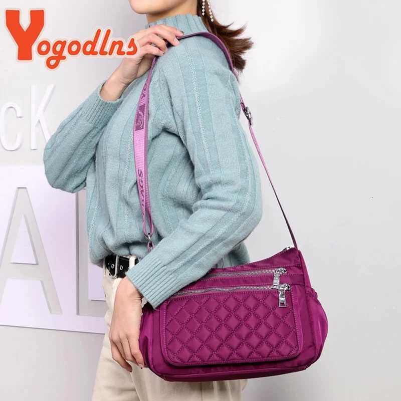 Yogodlns Women Nylon Shoulder Bag Waterproof Multi-pocket Zipper Bag Ladies Travel Messenger Bag For Designer Bolsa FemininaT251215