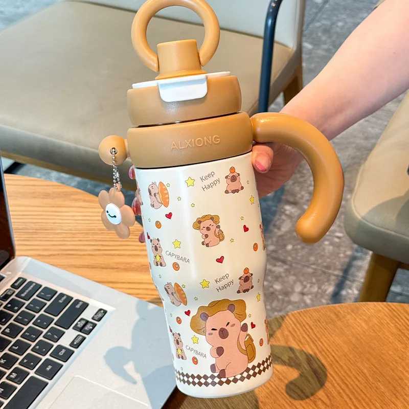 Big Mac thermos cup large capacity water cup for women new 2025 high-value ladies straw office ice cup H251215