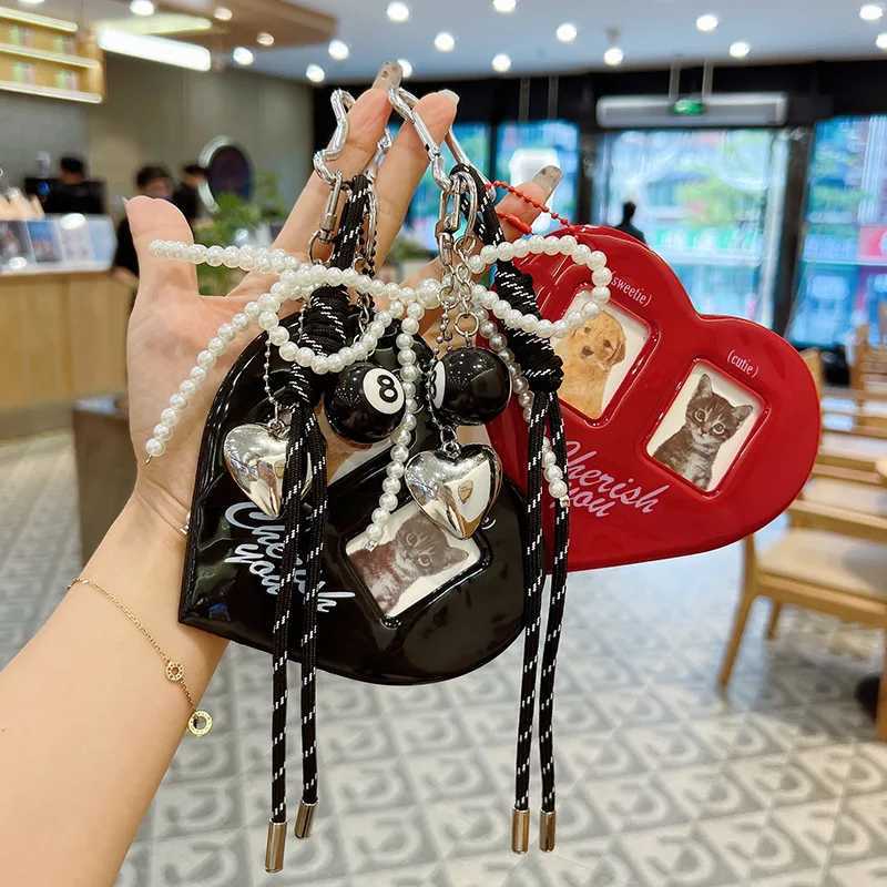 Big Love Card Set Hanging Decoration Butterfly Knot Keychain Weaving Hanging Trendy Bag Pendant Photo Replaceable M251215