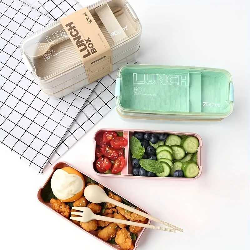 Stackable Bento Lunch Box 3-in-1 Leakproof Eco-Friendly Meal Box For Students Off Workers Perfect For Outdoor Tableware H251213