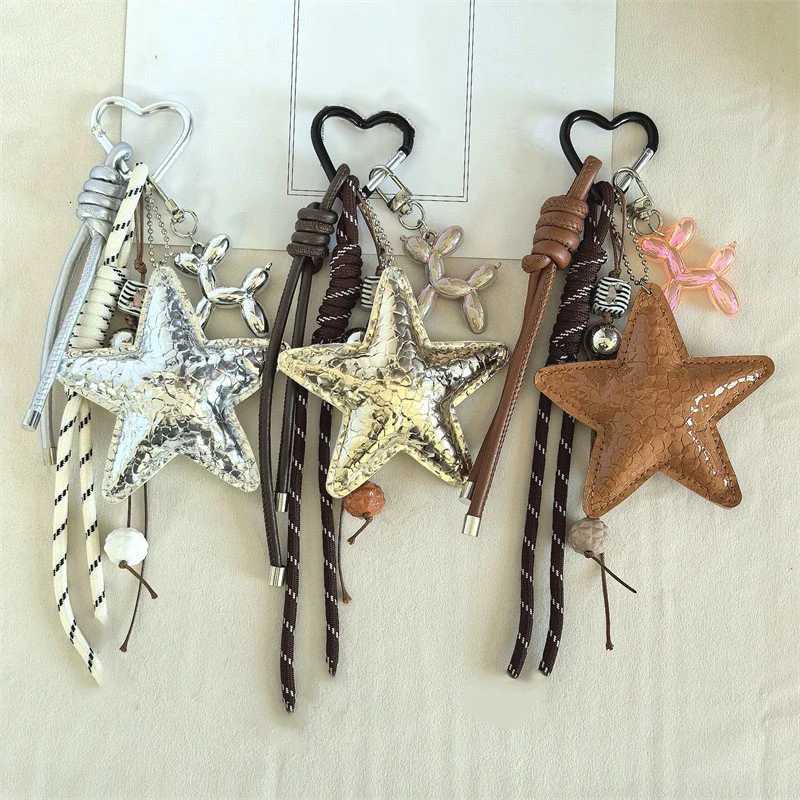 2025 New PU Leather Starfish Bag Charm Cute Decorative Keychain Decoration Fashion Braided Rope Bag Accessorie M251215