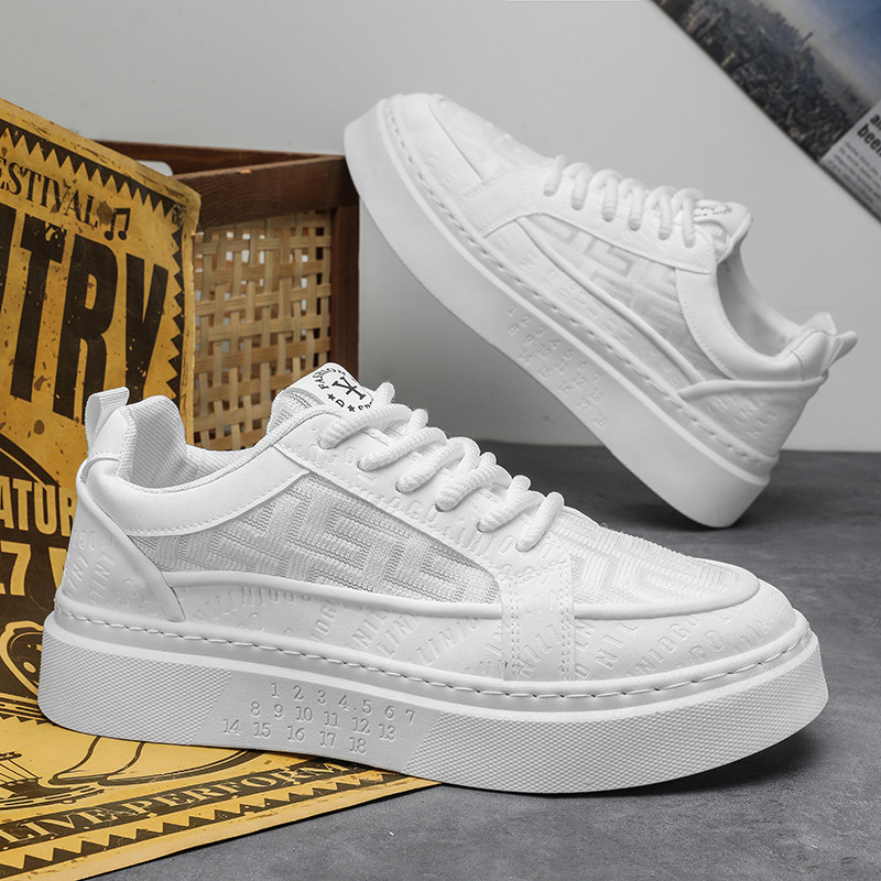 Designer Shoes 2026 Summer Men's Breathable Mesh Sneakers, Platform White Casual Shoes Thick Sole Fashion Board Shoes