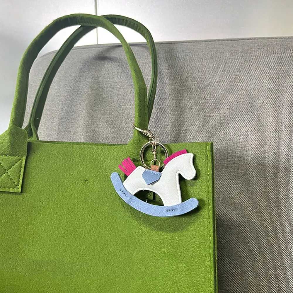 PU Rocking Horse Bag Pendant Cartoon Rocking Wooden Horse Womens Leather Bag Charm Key Chain Cute Bag Decoration Accessories M251215