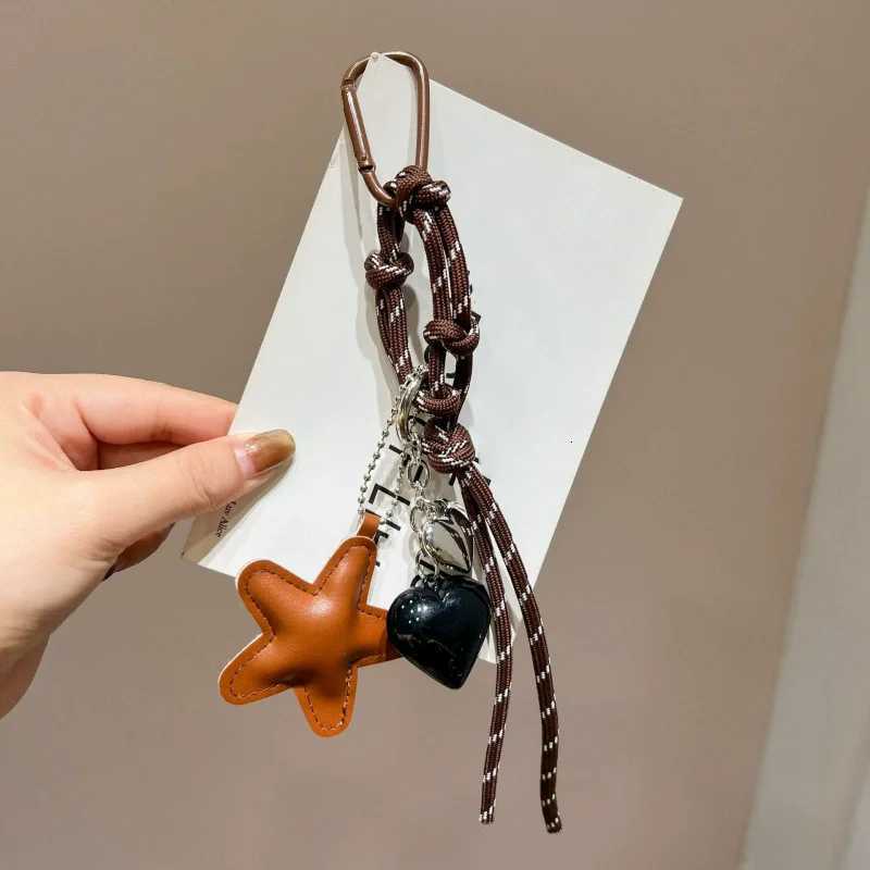 Fashionable Heart Leather Rope Keychain Bag Pendant Ornaments Mobile Phone Lanyard Gifts Bag Accessories M251215