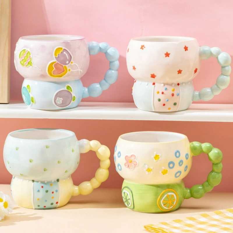 Creative Ceramic Color Coffee Cup Household Kitchen Milk Coffee Tea Fruit Ju Oat Water Cup Accessory Drinkware Gift 2025 New H251215