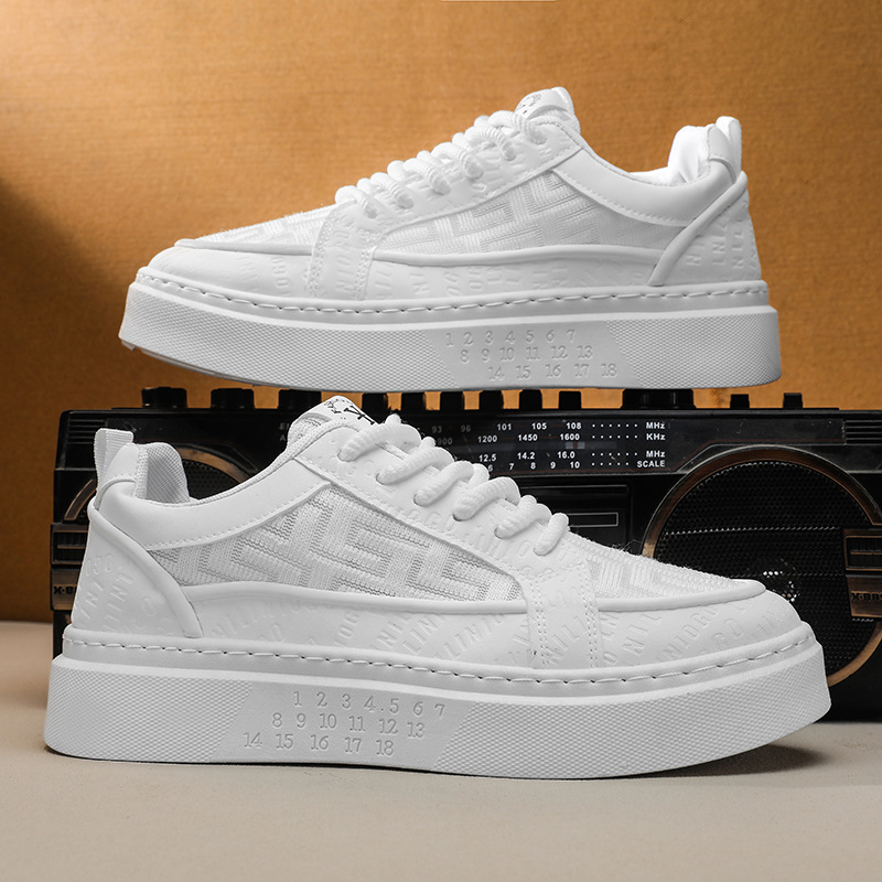 Designer Shoes 2026 Summer Men's Breathable Mesh Sneakers, Platform White Casual Shoes Thick Sole Fashion Board Shoes