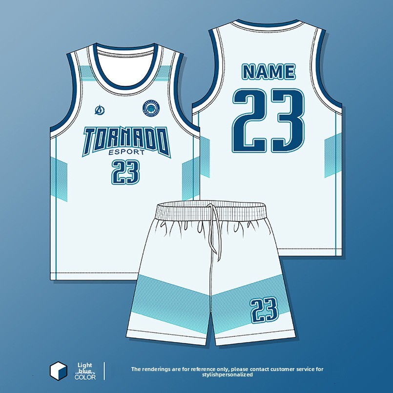 New Basketball Set for Men Quick-Dry American Style College Student Jersey Training Competition Team Uniform with Printed Name and Number