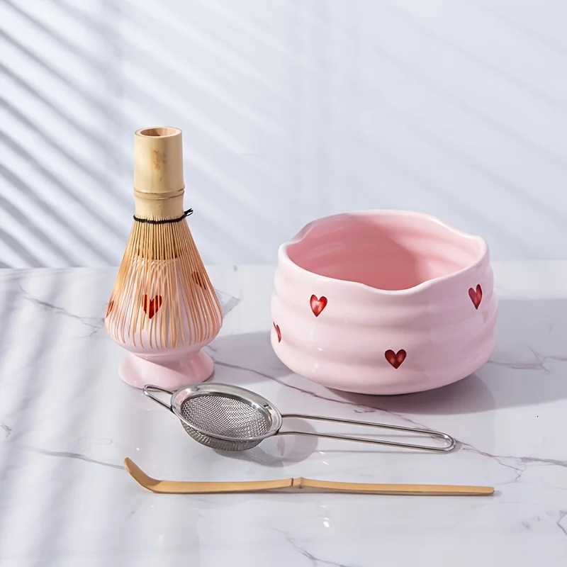 5pcs Decal Ceramic Matcha Set Cute Matcha Set Includes Matcha Bowl Matcha Whisk and Holder Bamboo Scoop Sifter H251215