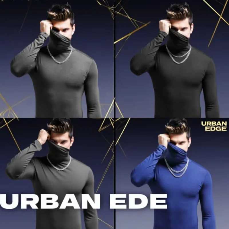 Winter Thermal Underwear Men High Collar Modal Plain Undershirts Man Warm Turtleneck Pullover Long Sleeve Tops Clothes Termico G251215