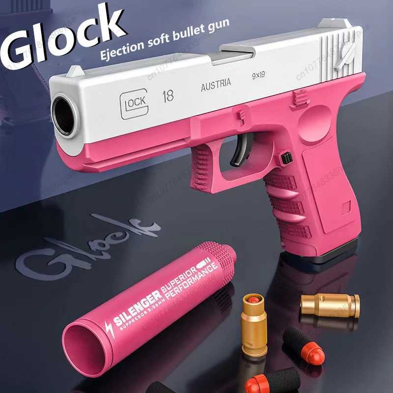 G17 Soft Bullet Toy Gun Shell Ejection Foam Darts Pistol Desert Eagle Airsoft Gun With Silencer For Kid AdultXJ251215