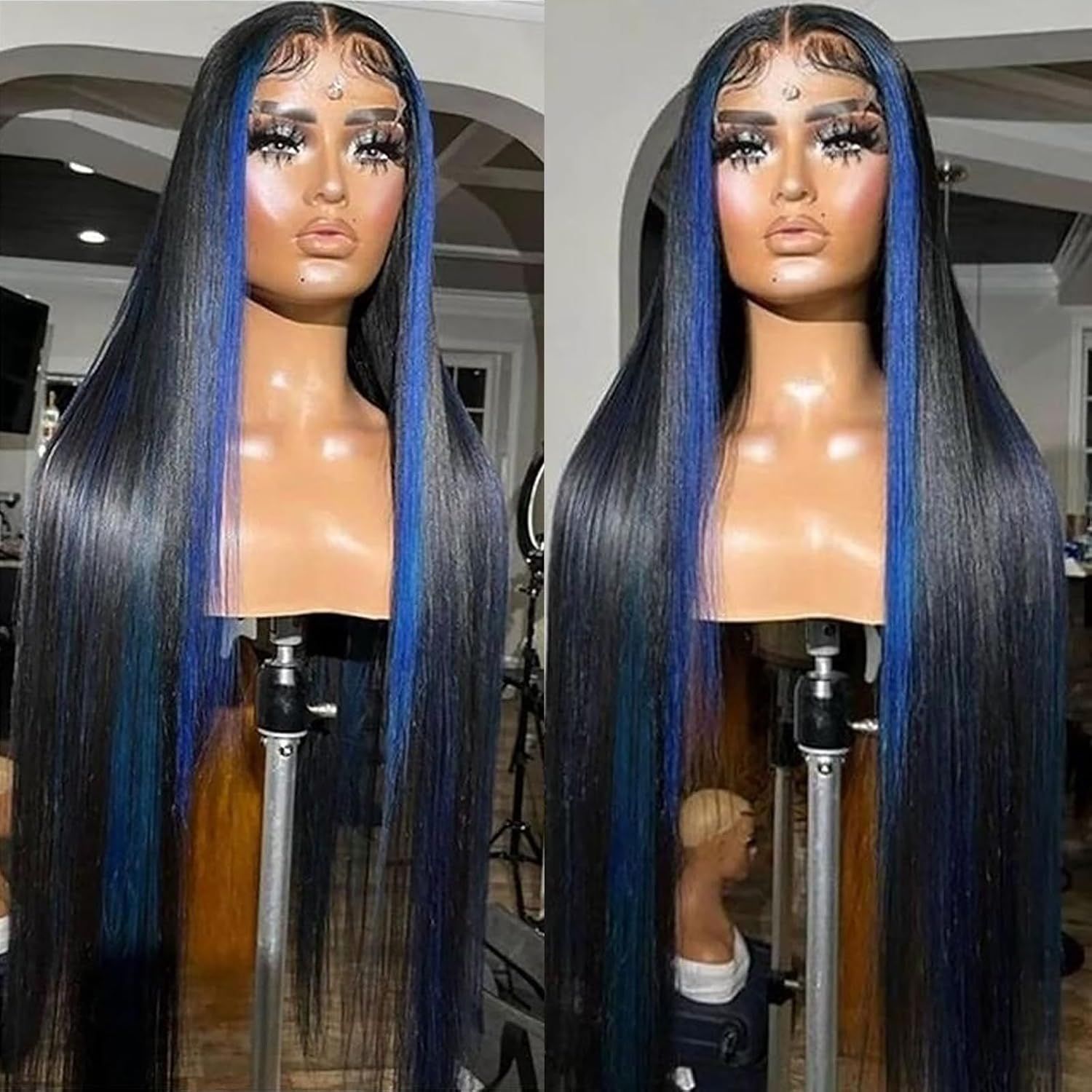 Cross border Amazon Europe & US Bestseller Style Front Lace Wig, Long Straight Hair, Synthetic High Temperature Fiber, White