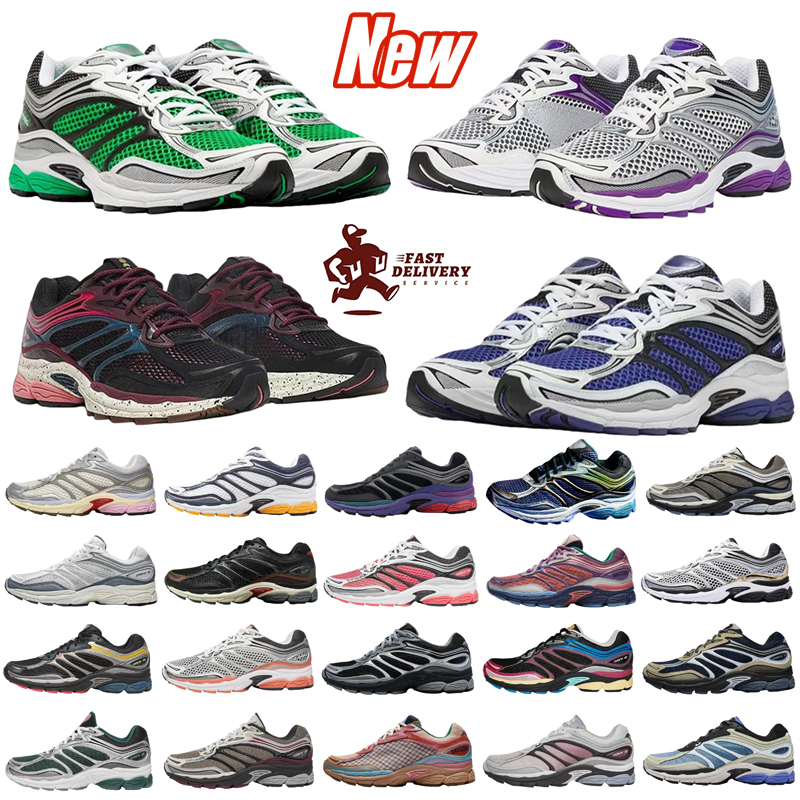 Sauconny Shoes Progrid Omni 9 Designer Shoes Sauconies Outdoor Running Shoes Shock Absorption Wear Resistant Thick Sole Grey White Navy Blue Sneakers 36-45