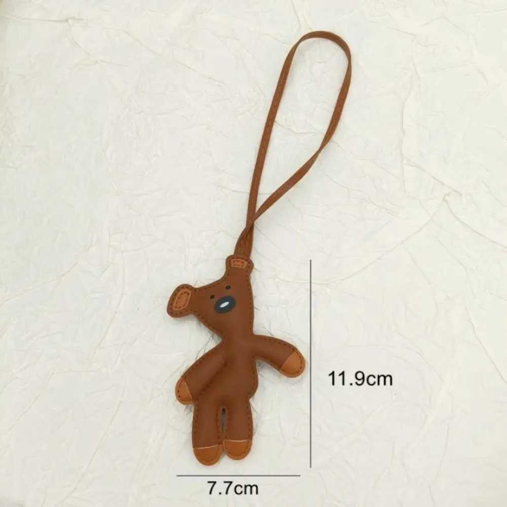 Cute PU Leather Bear Bag Pendant Bear Shape Cartoon Keychain Kawaii Soft Stuffed Bag Charm Bag Charms Decorations M251215