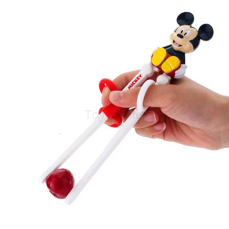 Disney Lightning McQueen Mickey Minnie Stitch Princess Elsa Anime Cartoon Childrens Tableware Training Chopsticks and Spoons H251215