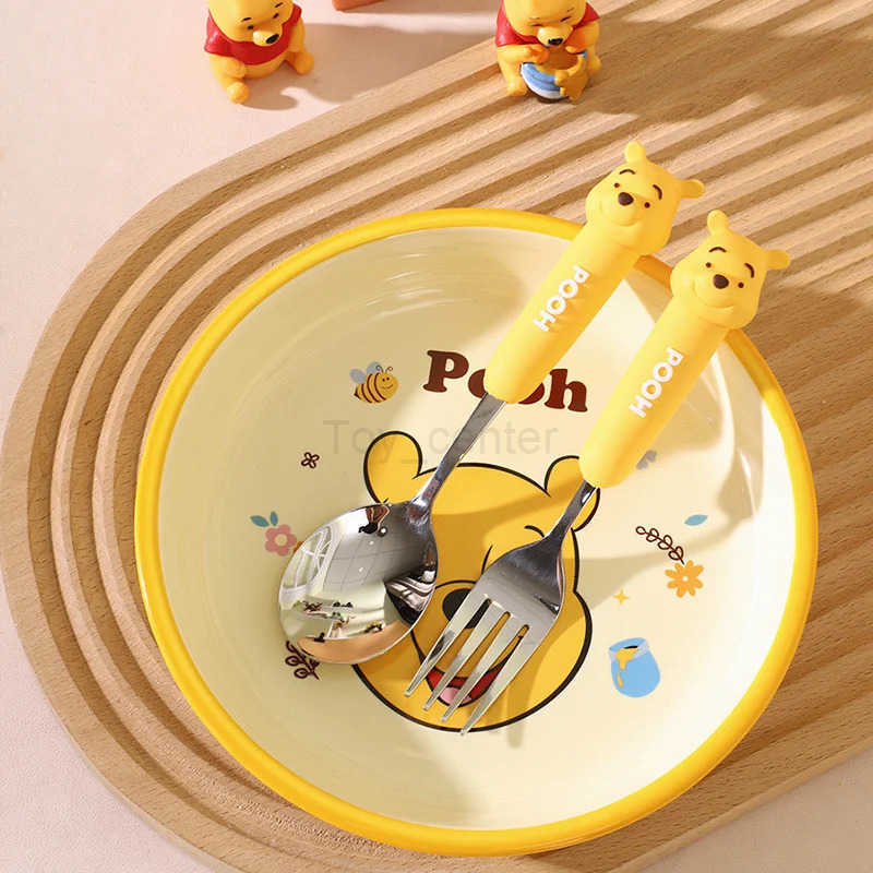 Disney Strawberry Bear Tableware Cartoon Pooh Bear 304 Stainless Steel Spoon Fork Portable Dinnerware Kitchen Tool Supplies H251215