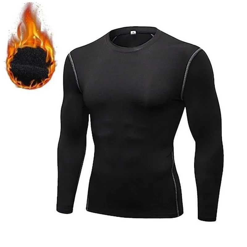Winter Men Undershirts Thermal Underwear Thin Fleece Elastic Compression Fitness for Sprots Wear Quick-drying Cold Protection G251215