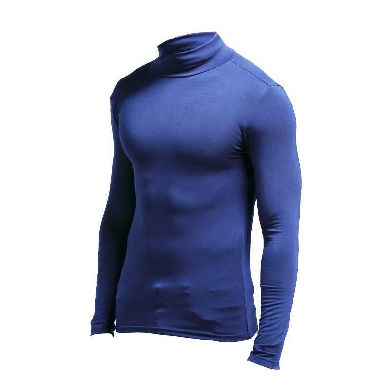 New Thermal Underwear Tops Mens Casual Slim Turtleneck Bottom Shirt Long Sleeve Basic Tops Autumn Pullover Mock Neck Undershirt G251215