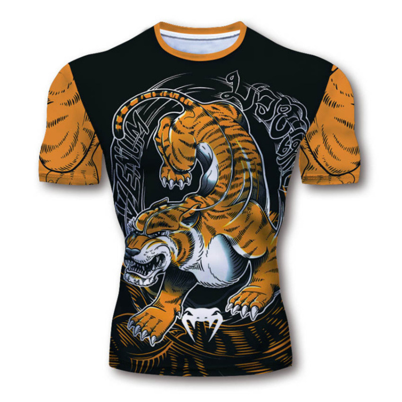 Cross-border New Men's 3D Pattern Printing Funny T-shirt fashion Style Fitness Clothing Short Sleeve