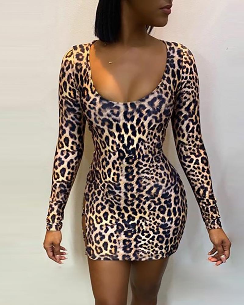 Hot selling women leopard print backless short skirt tight fitting skirt women jumpsuit sexy hollowed out slim fit short skirt