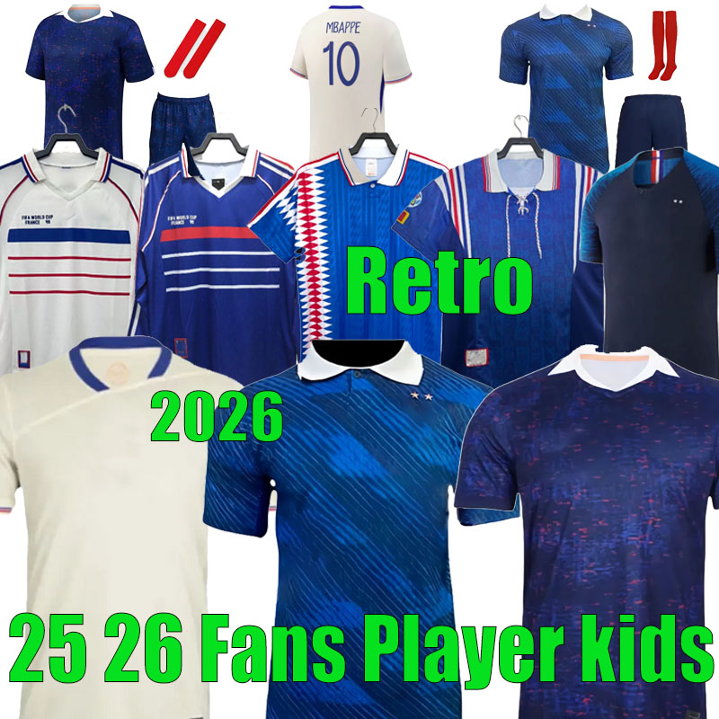 French Jerseys 2026 MBAPPE BENZEMA Soccer Jerey final GIROUD GRIEZMANN SALIBA PAVARD KANTE POGBA THURAM KOLO 25 26 Maillot De Foot Equipe Football Shirt Retro jersey