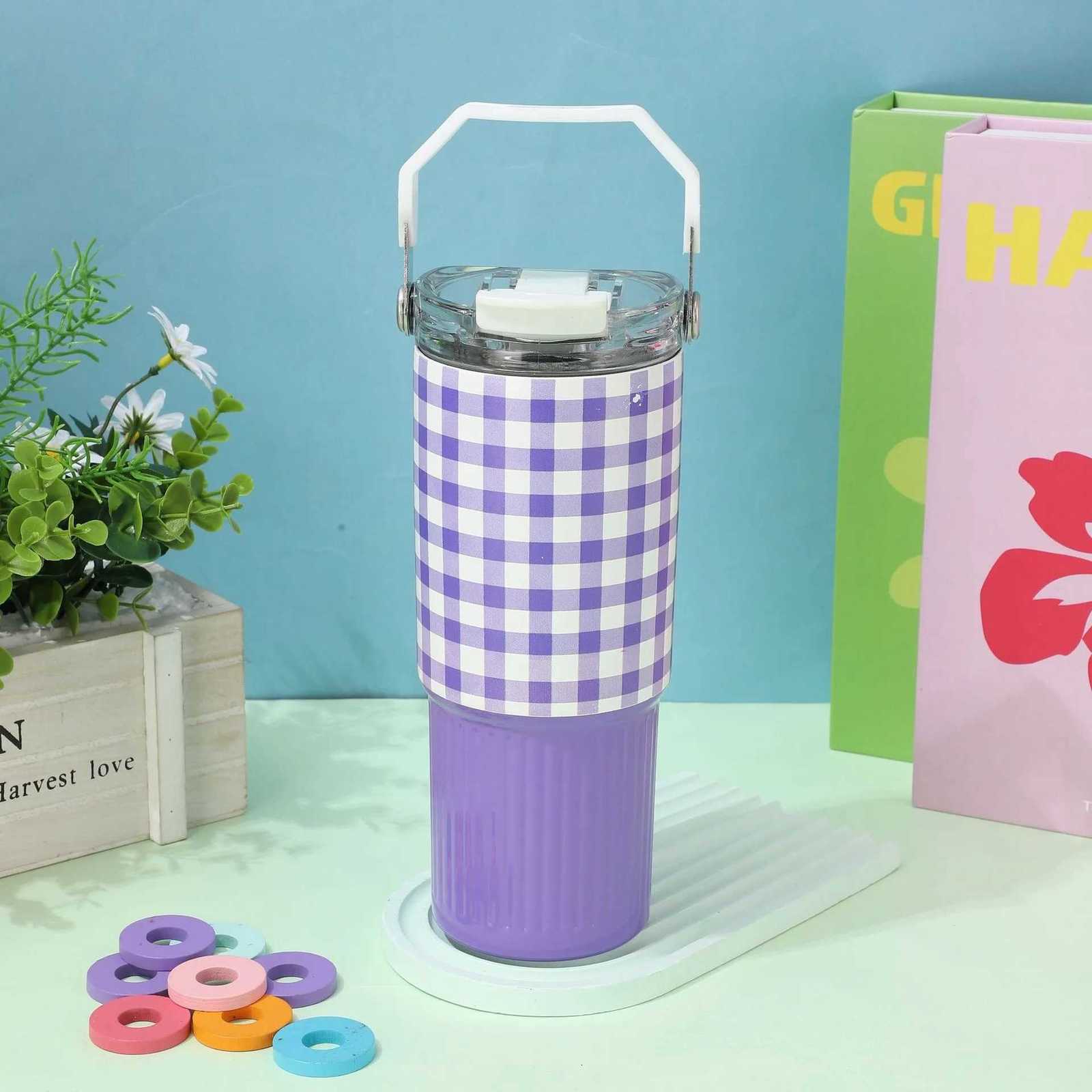 30oz Car Cup 304 Stainless Steel Thermos Vacuum Flasks Bingba Cups Portable Car Portable Double Drinking Straw Water Bottle H251215