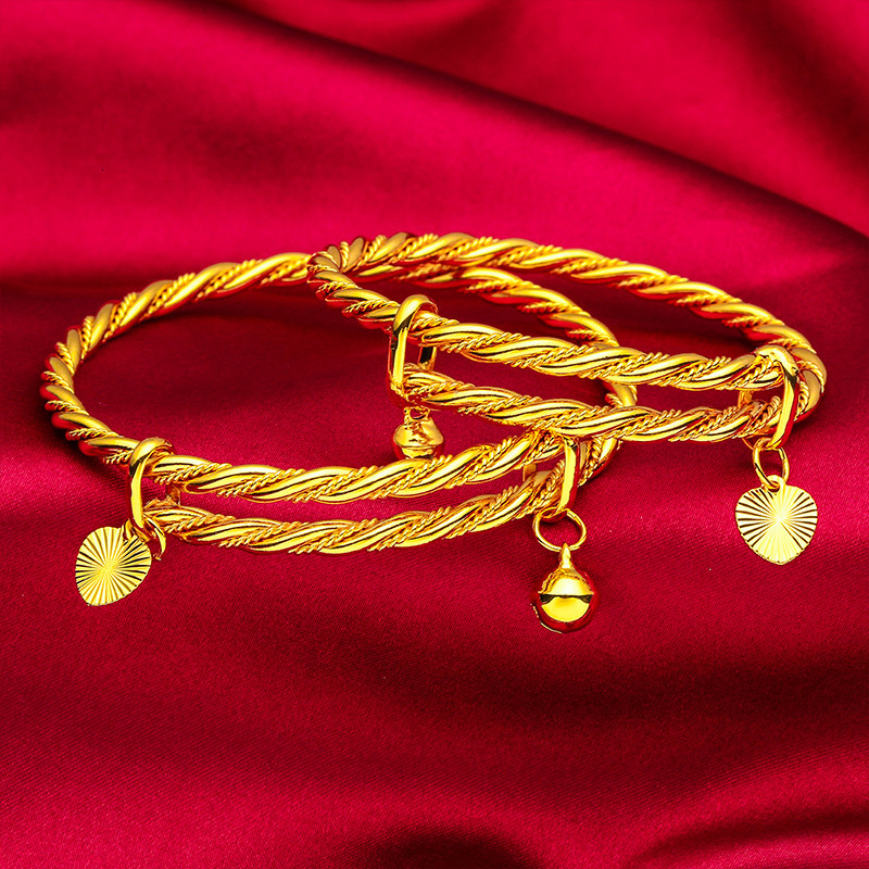 Simple Indian Bangles For ren Dubai Gold Color Bangles Jewelry Wholesale er Gold Plated Copper Bracelets 250626