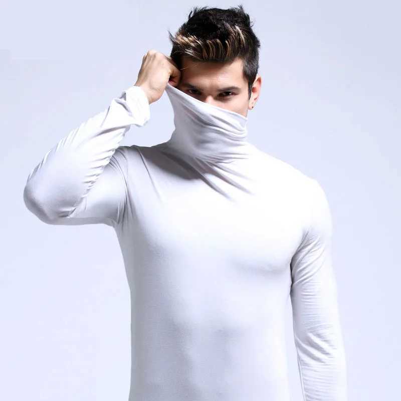Warm underwear top high neck mens warm autumn clothes autumn and winter long sleeves tight fitting base warm shirt G251215