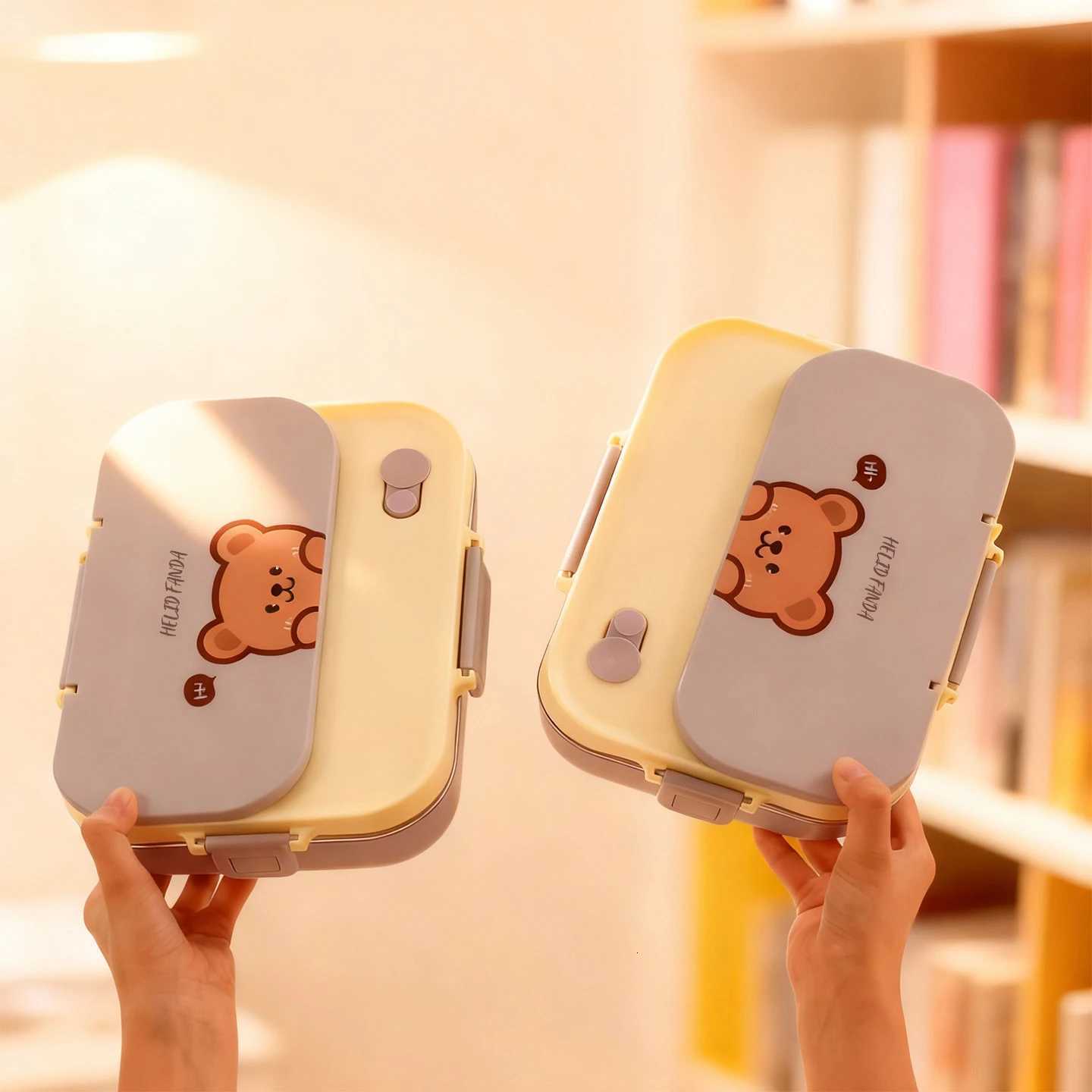 WORTHBUY 1500ml 304 Stainless Steel Lunch Box For Kids With Cutlery Bowl 4/5 Grid Portable Large Capacity Food Lunch Container H251213