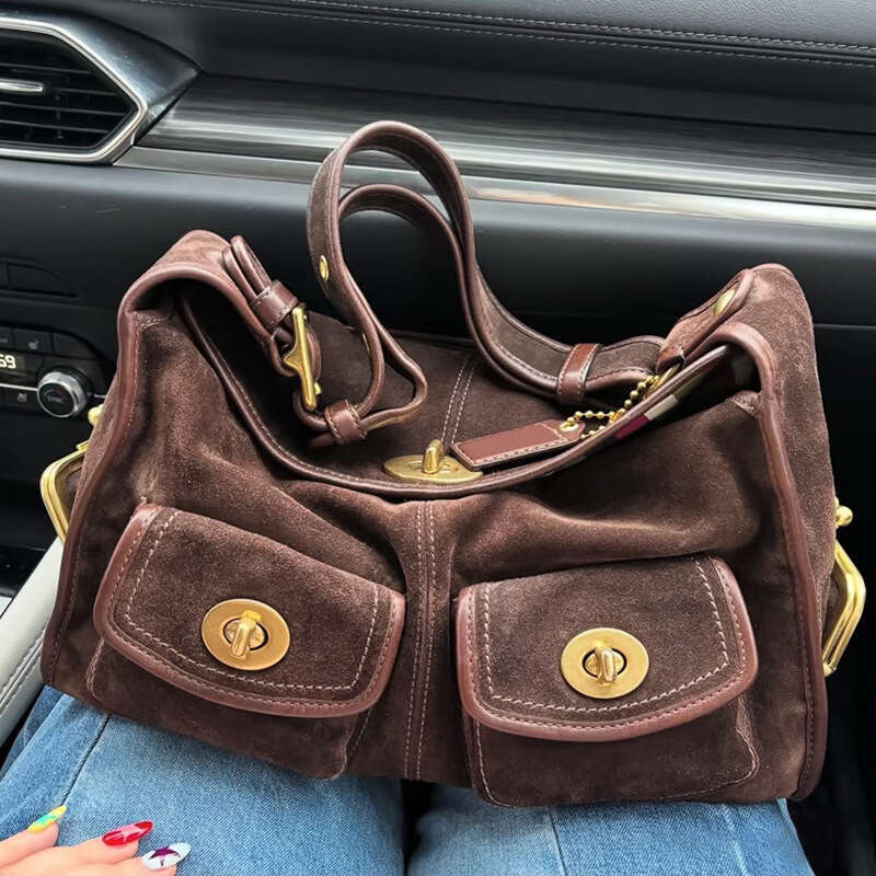 New Retro Design Autumn Winter Underarm Simple Versatile Multi-Pocket Commuter Shoulder Bag for Women