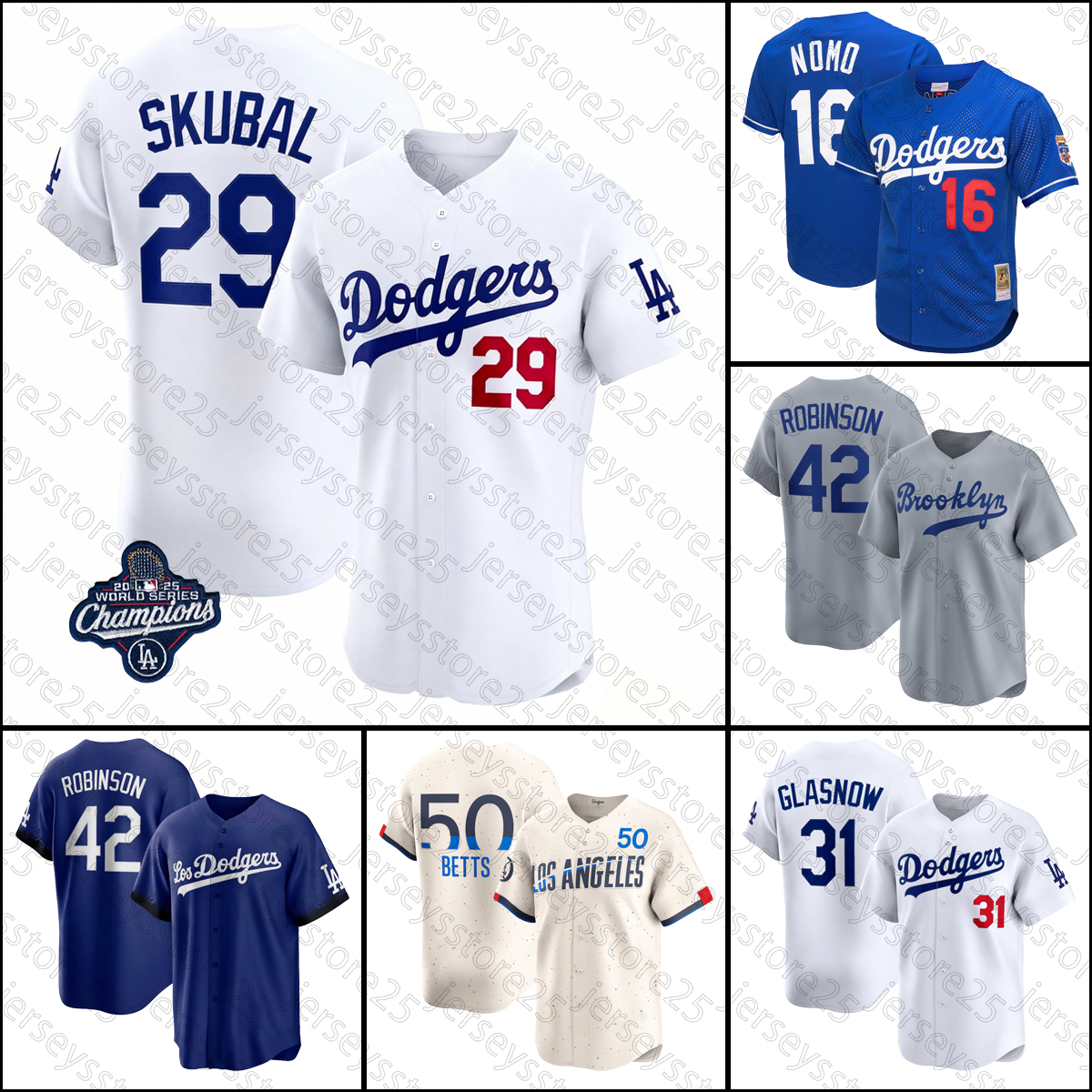 Skubal 29 Ohtani 2025 Baseball Jersey World Series Champions Dodgers jerseys Shohei 17 Mookie 50 Betts Freeman Clayton Gavin 9 Lux Yoshinobu 18 Yamamoto Jerseys