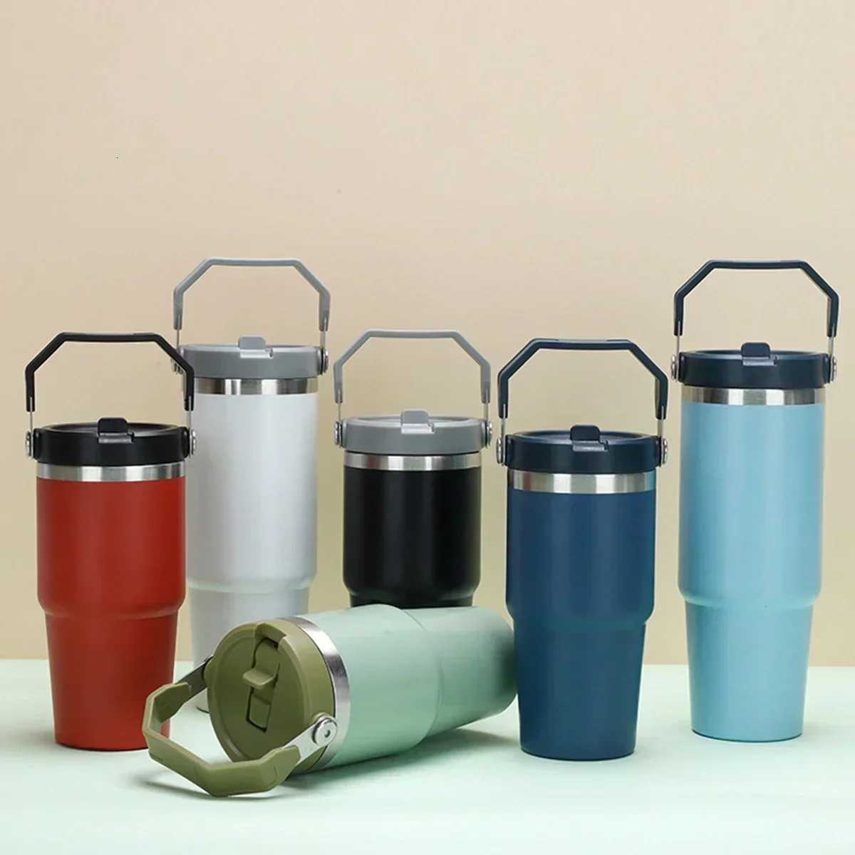 New Stainless Steel Cup Double Layer Insulated 30/20oz Travel Tumbler Starw Car with Lid Diamond Paint Cream Cup Coffee Mug H251215