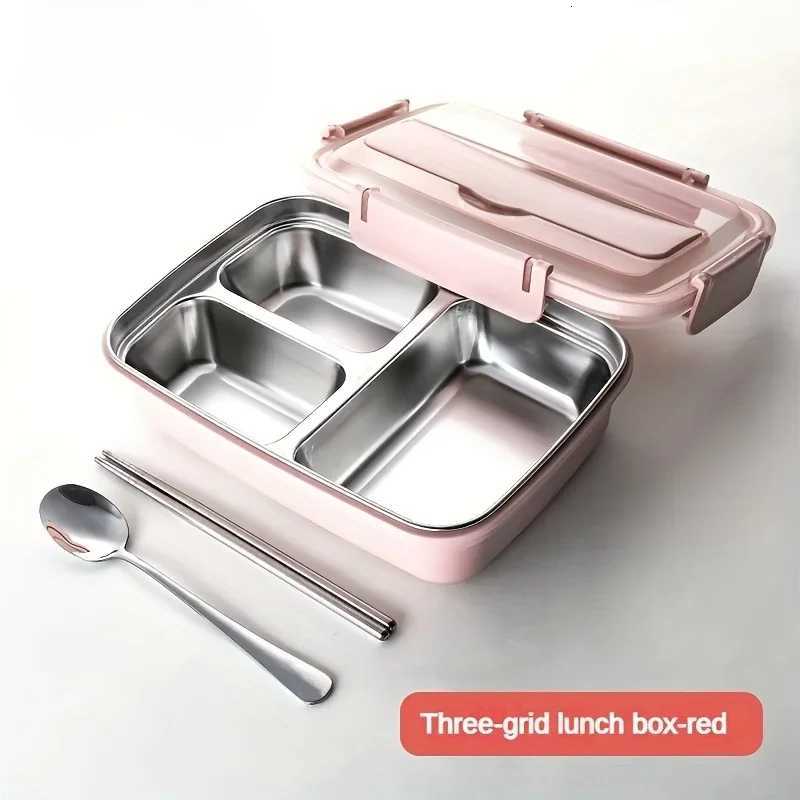 Easy-Clean Bento Container For Students Off WorkersLeak-Proof Stainless Steel Lunch Box With 3/4 Cpartments - Durable H251213