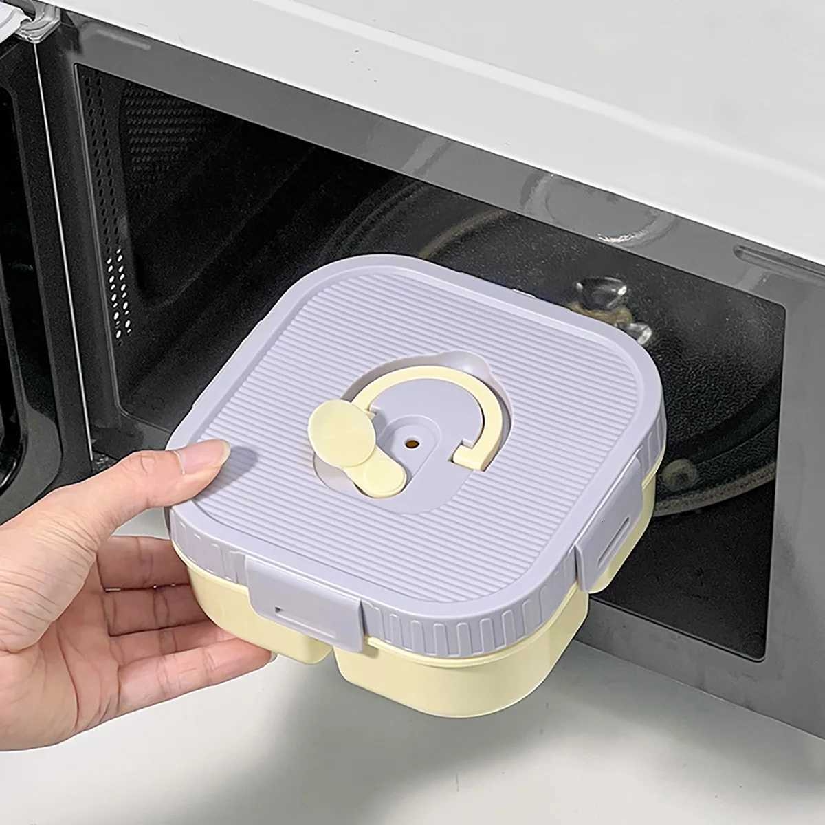 WORTHBUY Portable Plastic Lunch Box With Cpartment Microwave Safe Fruit Salad Lunch Container Kid Student Leak-proof Bento Box H251213