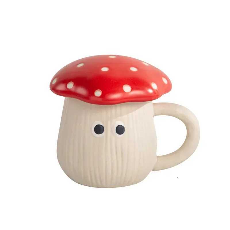 Creative Red shro Ceramic Coffee Cup with Lid Cartoon Cute shro g Breakfast Milk Cup Birthday Gift Decoration g He H251215