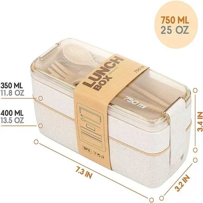 2025 New Cpartment Wheat Straw Bento Box Reusable Tableware Lunch Containers Meal and Snack Food Containers Portable Lunch Box H251213