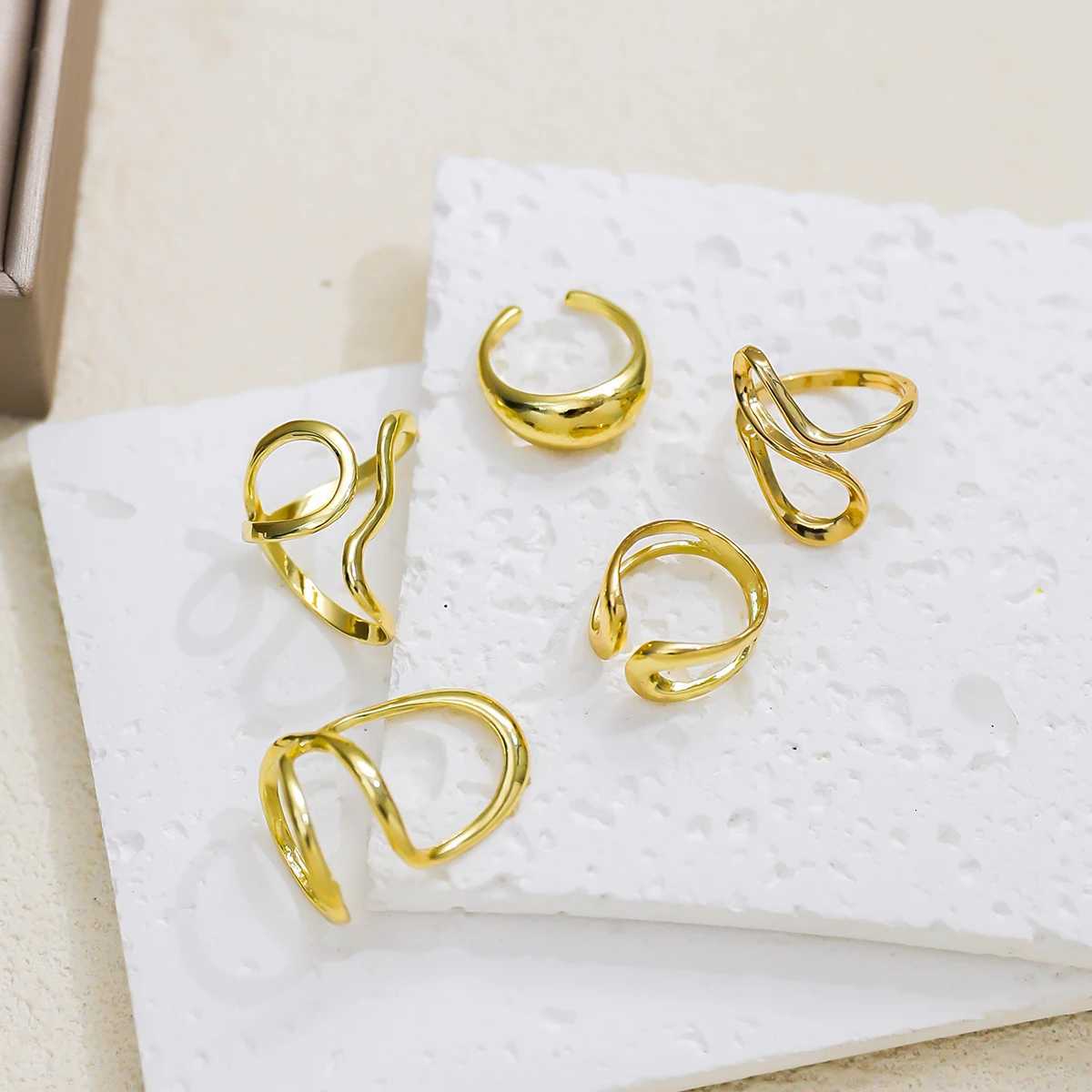 5pcs/set vintage Irregular Open Rings for Women Creative Geometric Knuckle Ring Set Jewlery Accessories M251215