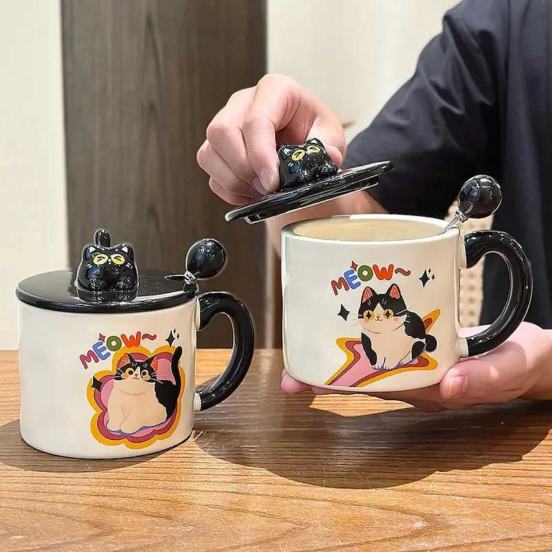 Cute Cat g Funny Coffee Cups gs Ceramic Coffee Cup for Tea Drinkware Personali Gift Christmas Beer Travel H251215