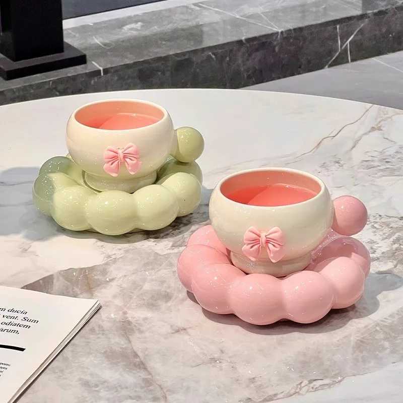 Luxury Nordic Style Coffee Cups and Saucers Set Exquisite English Afternoon Tea Tableware Ceramic Cups and Saucers Drinkware H251215