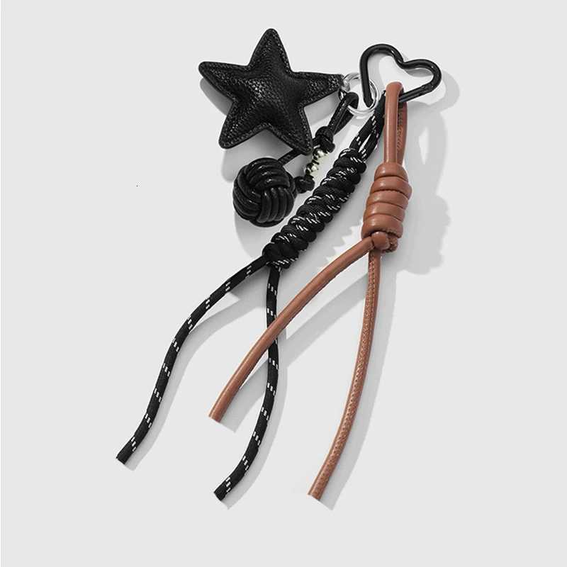PU Leather Star and Ball Pendant Ring Keychain Women Bag Decoration Backpace Accessories for Daily Use Gifts M251215