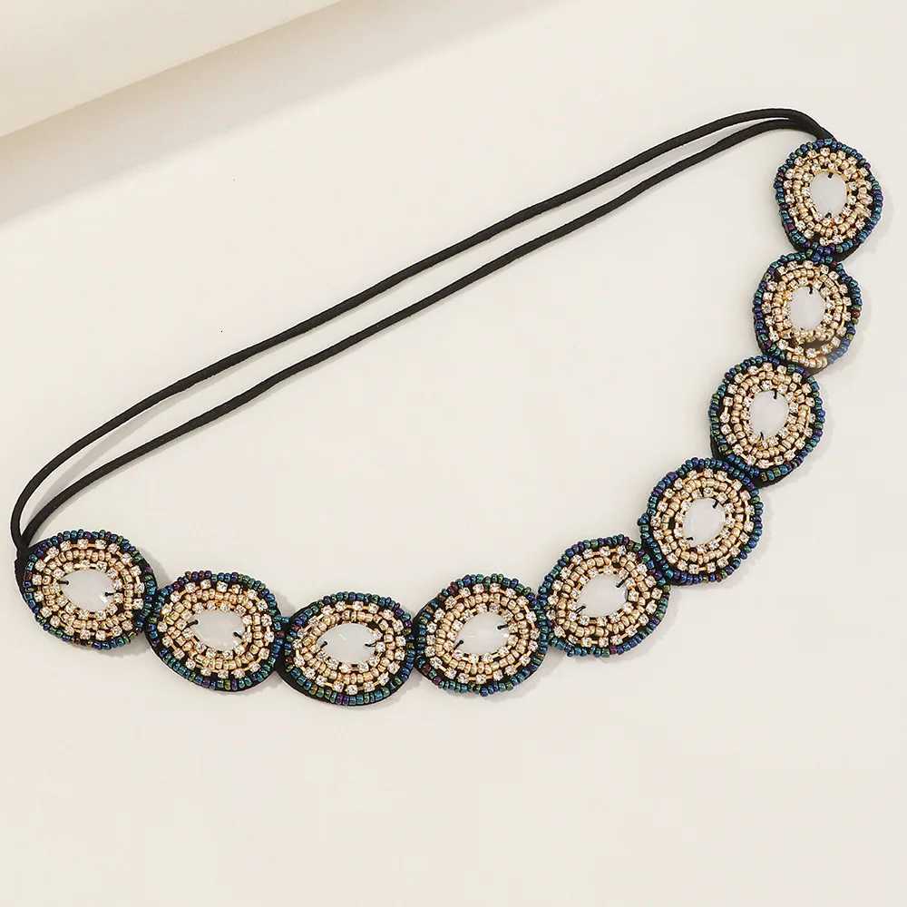 Ethnic Seed Beads Pearl Handmade Elastic Headband Customized Beaded Hairband For Women Girls Hair AccessoriesXJ251215 - view 5