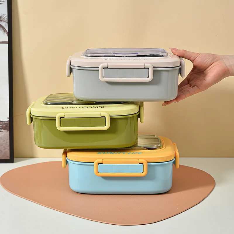 Portable Lunch Box Lunch Container for Kids Double Bento Box with Tableware Microwaveable Food Storage Container H251213