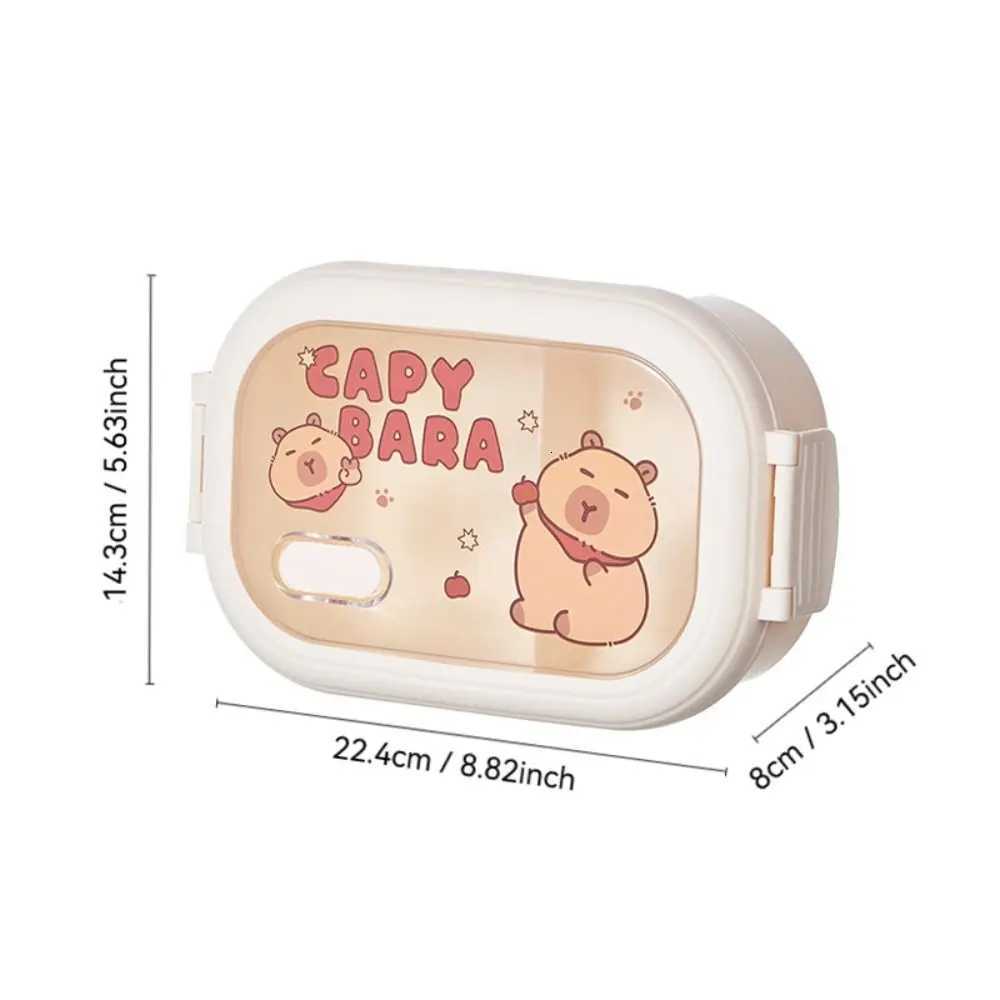 New Capybara Lunch Box Grid Leak Proof Meal Boxes Portable 1320ml Large Capacity Food Storage Box for Outdoor Picnic School H251213
