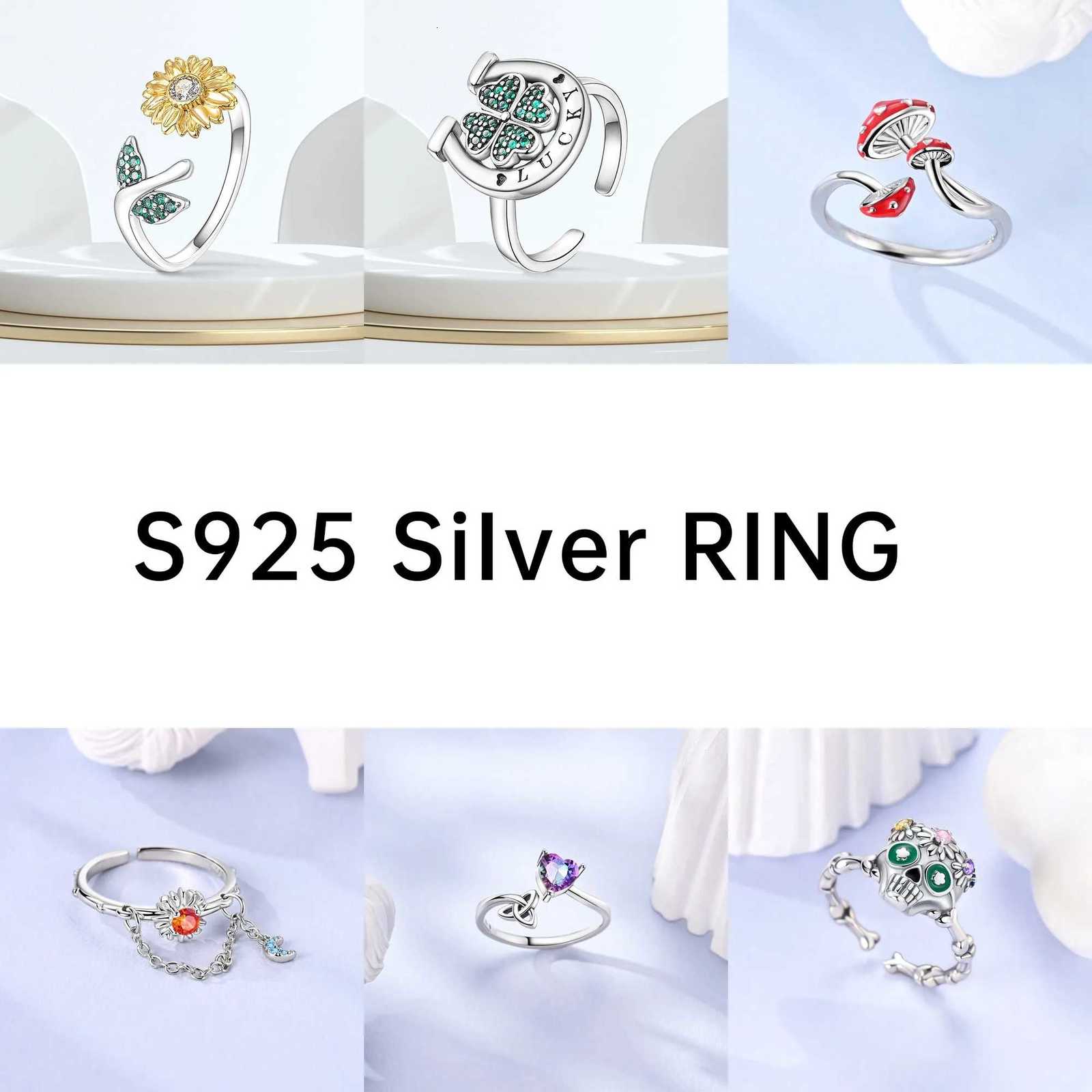 Blue Star Open Ring 925 Sterling Silver Original Dragon Adjustable Ring For Women Wedding Anniversary Finger Jewelry Gift M251215