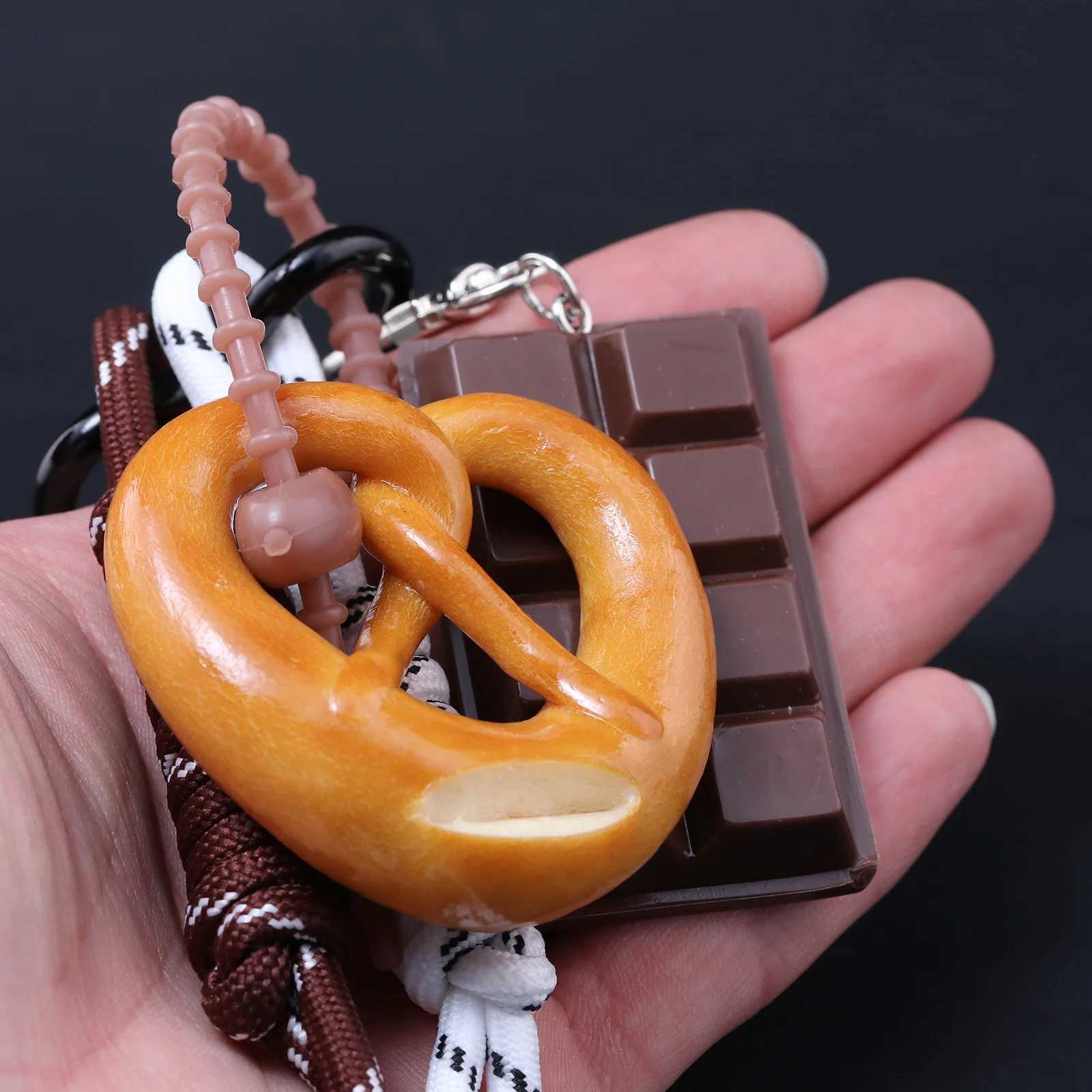 All Seasons Brown Cute Alkaline Bread Korean Version INS Bag Pendant Chocolate Climbing Rope Keychain Decorative Pendant Gift M251215