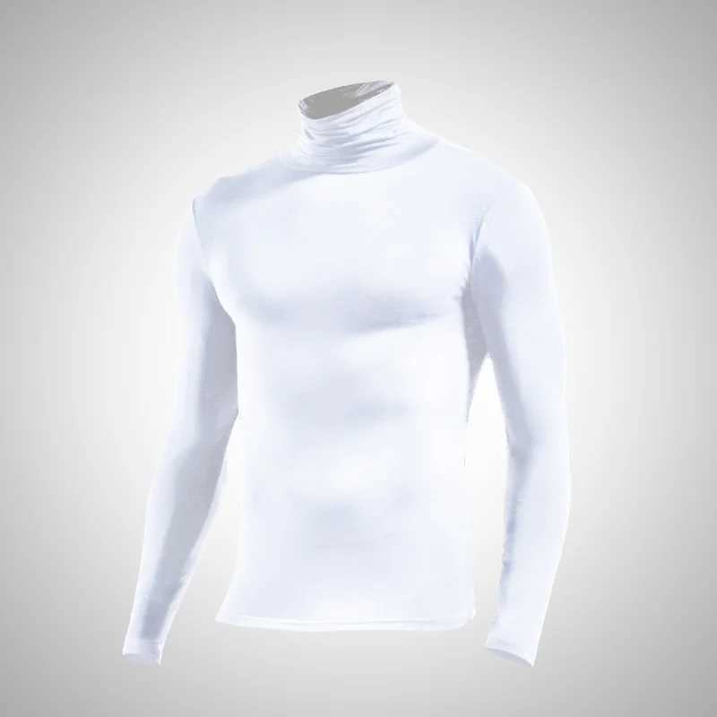 New Thermal Underwear Tops Mens Casual Slim Turtleneck Bottom Shirt Long Sleeve Basic Tops Autumn Pullover Mock Neck Undershirt G251215