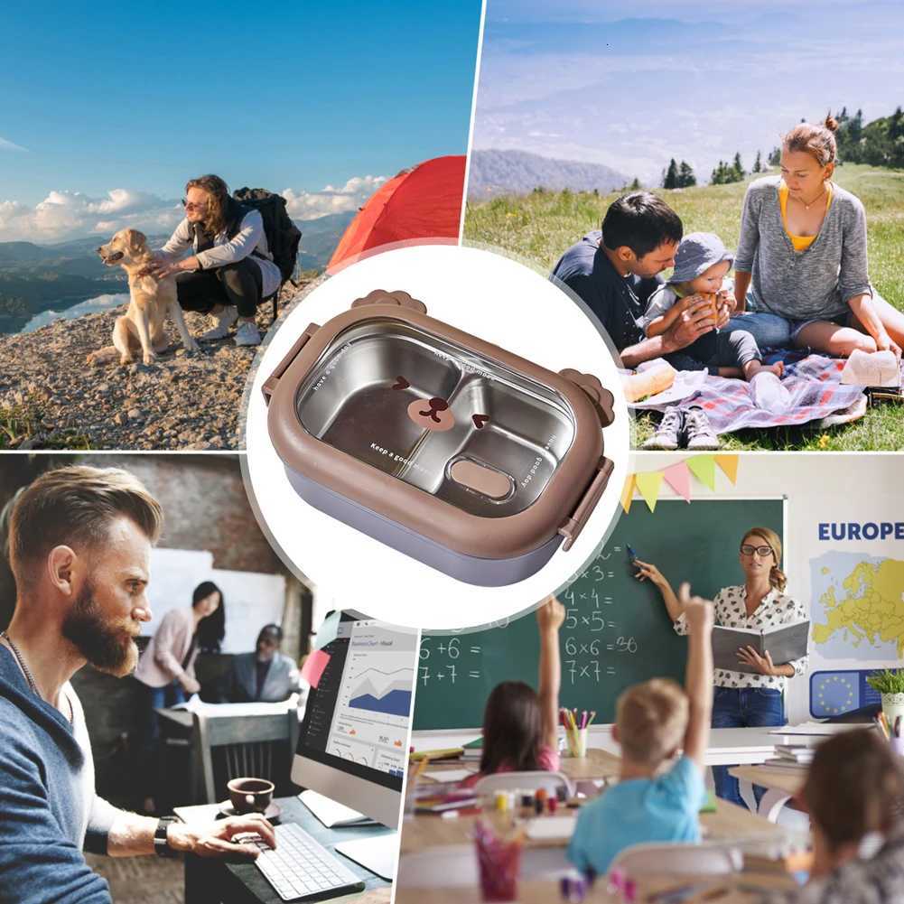 Stainless Steel Food Insated Container Leak-Proof Cute Food Container 1000ml Deposit Meal/Fruit/Vegetables and Salads H251213