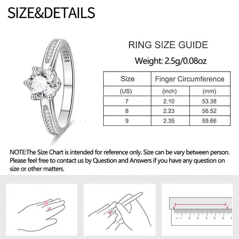 Women Silver Finger Rings for Women Original 925 Sterling Silver Cocktail Ring Geometric Cubic Zircon Heart Wedding Jewelry M251215