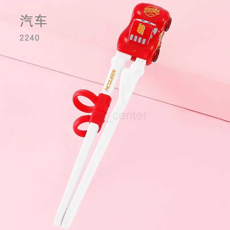 Disney Lightning McQueen Mickey Minnie Stitch Princess Elsa Anime Cartoon Childrens Tableware Training Chopsticks and Spoons H251215