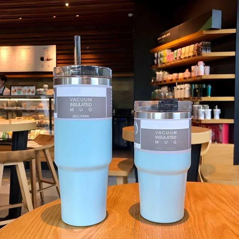 New Stainless Steel Cup Double Layer Insulated 30/20oz Travel Tumbler Starw Car with Lid Diamond Paint Cream Cup Coffee Mug H251215