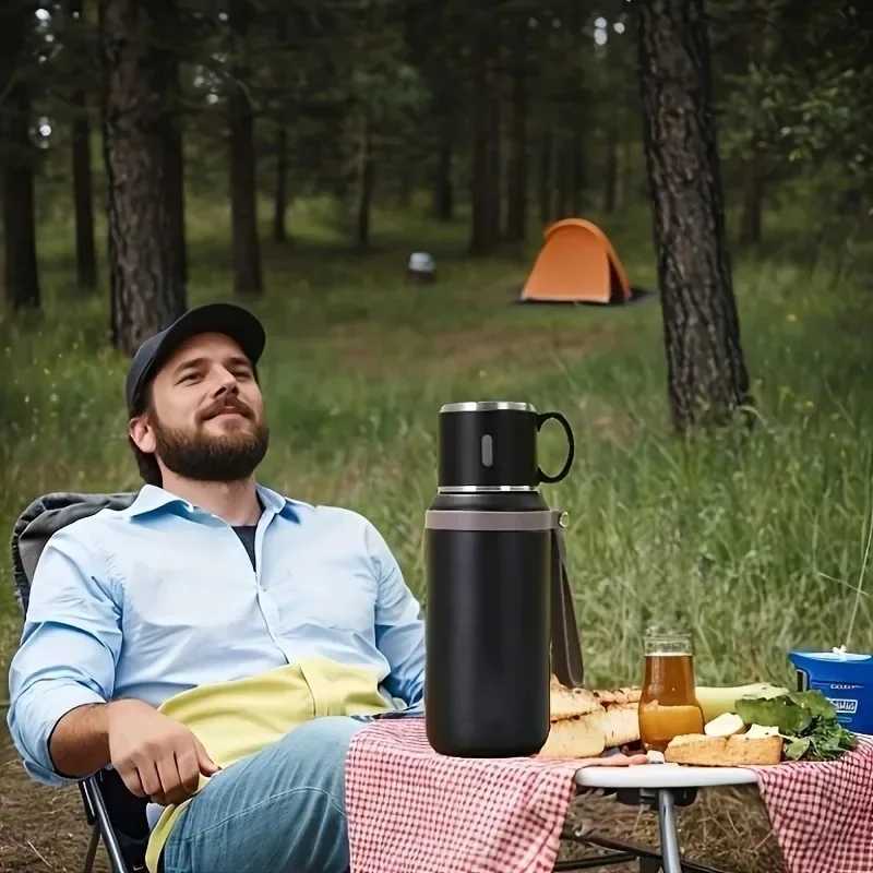 1pcs Stainless Steel Vacuum Insulated Tumbler Portable Outdoor Activity Handheld Cup Ultra Long Time Heat Retention H251215